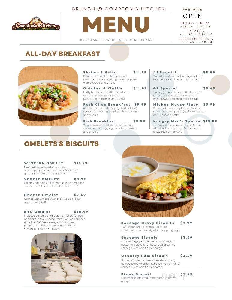 Compton's Kitchen - West Columbia, SC menu_pic