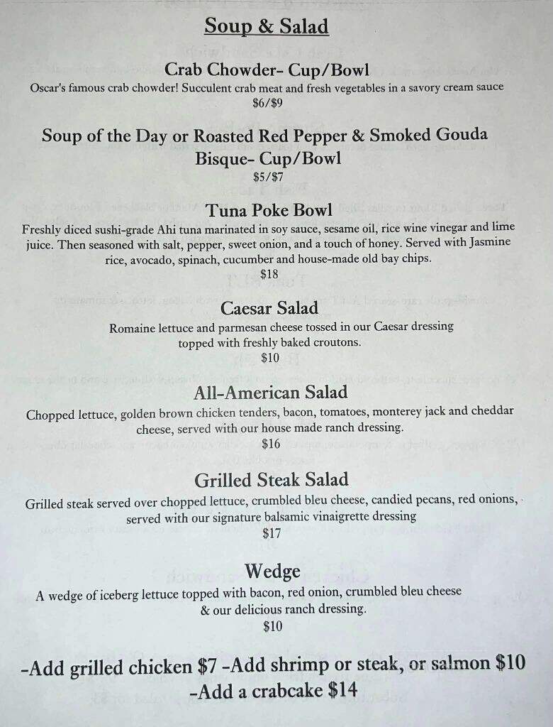 Madigan's Waterfront - Occoquan, VA menu_pic
