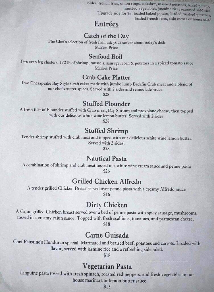 Madigan's Waterfront - Occoquan, VA menu_pic