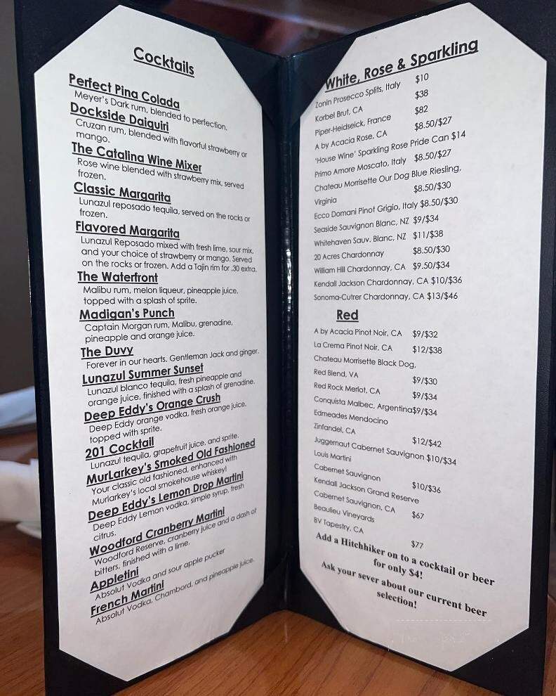 Madigan's Waterfront - Occoquan, VA menu_pic