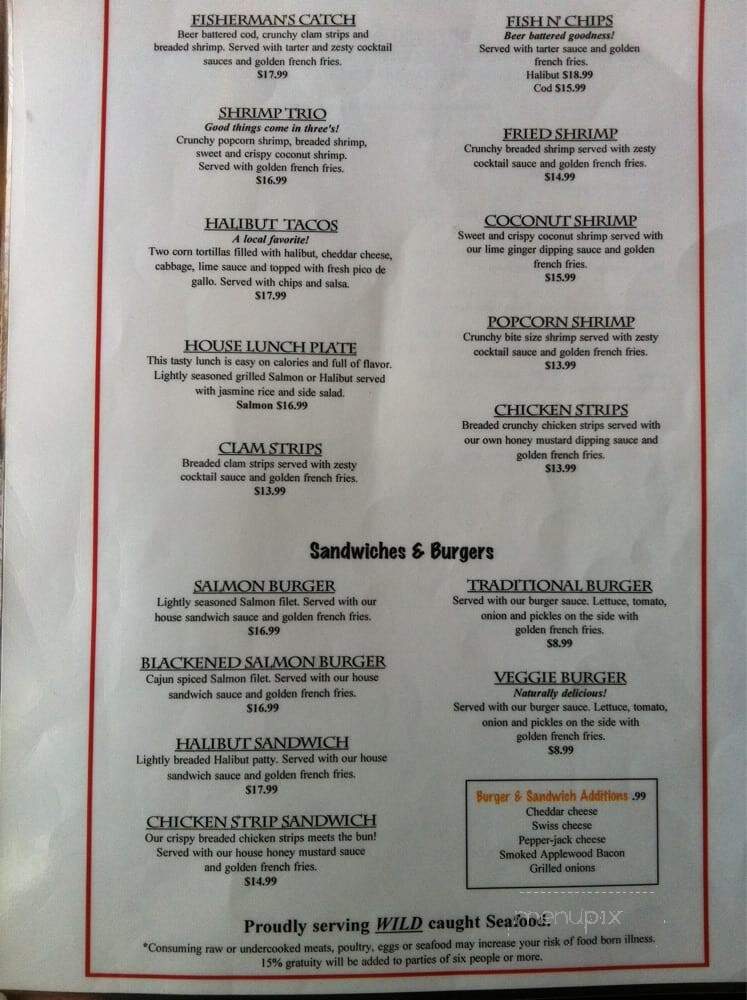 Crab Cracker Seafood Bar - Ketchikan, AK menu_pic