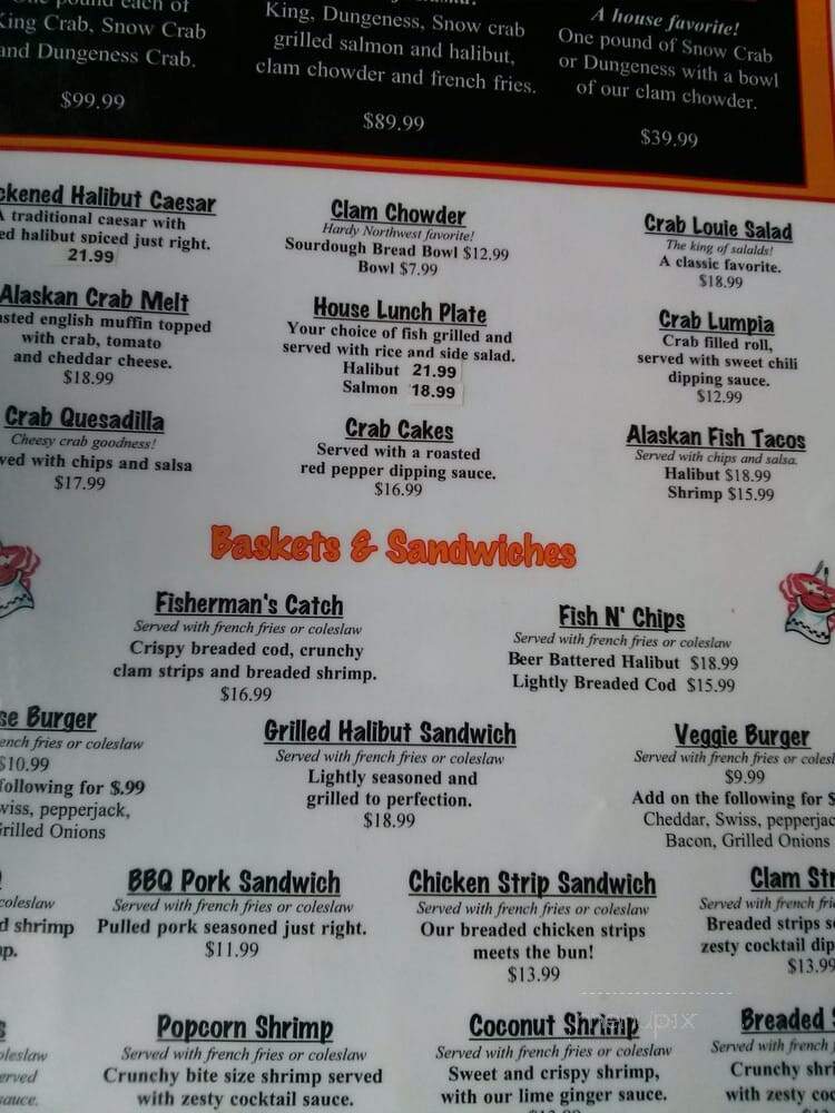 Crab Cracker Seafood Bar - Ketchikan, AK menu_pic