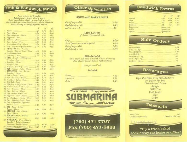 Sub-Marine Subs & Sandwiches - San Marcos, CA