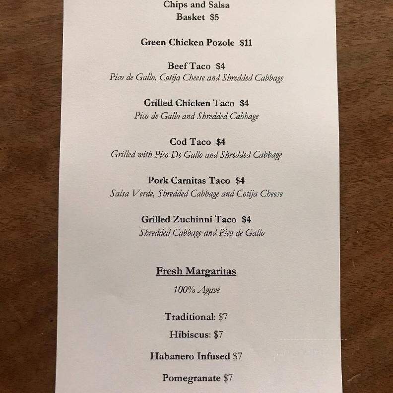 Patrona - Ukiah, CA menu_pic