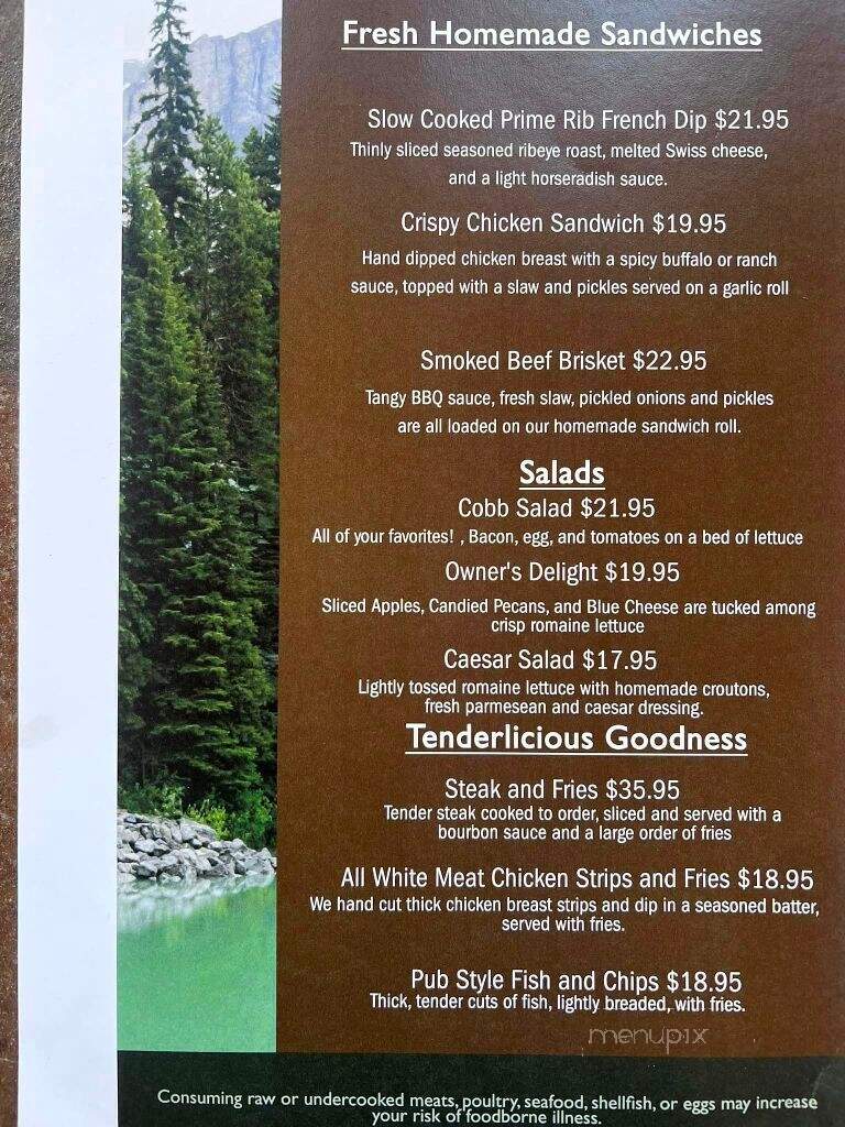 Half Moon Lake Lodge Restaurant - Pinedale, WY menu_pic