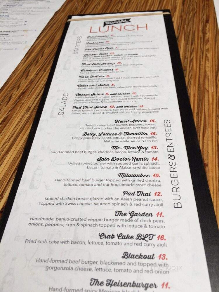 The Social Bar + Kitchen - New London, CT menu_pic