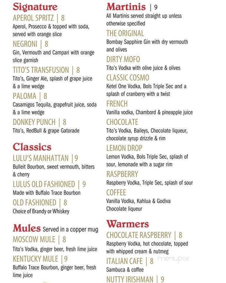 Lucky Lulu's - Prairie Grove, IL menu_pic