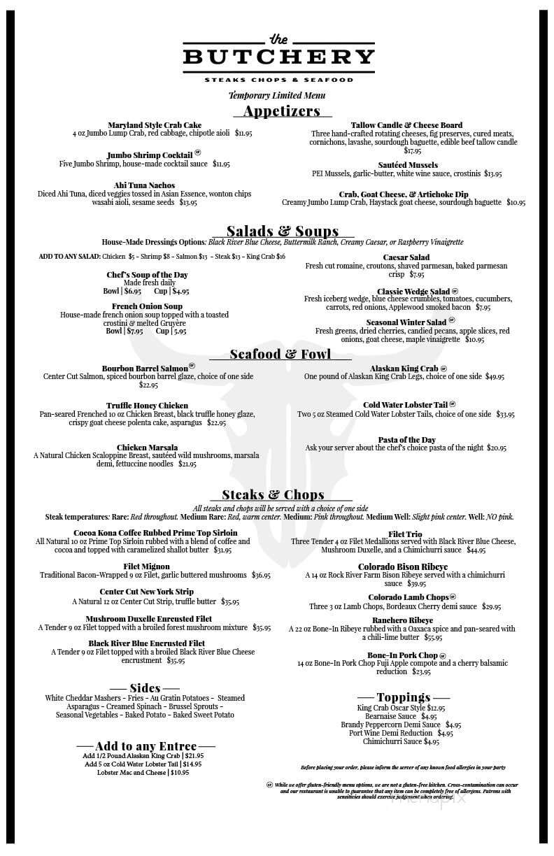 The Butchery- Steaks, Chops & Seafood - Arvada, CO menu_pic