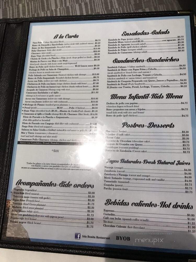 Isla Bonita - West New York, NJ menu_pic