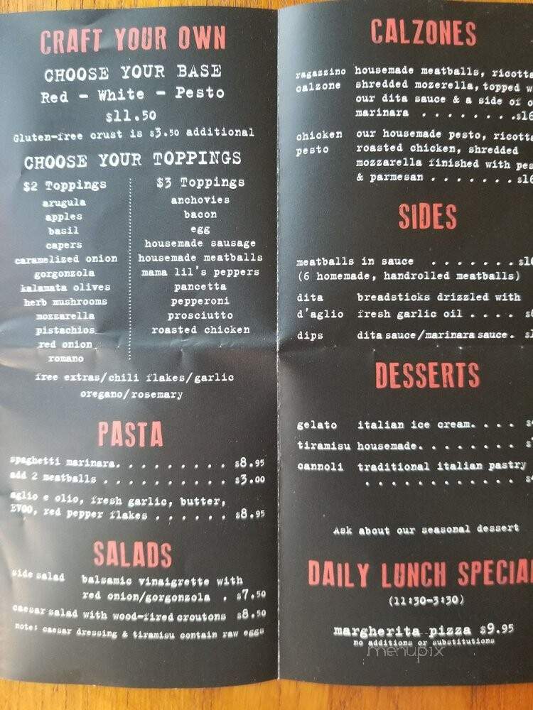 Il Pizzaiolo Wood-fired Pizza - Loomis, CA menu_pic