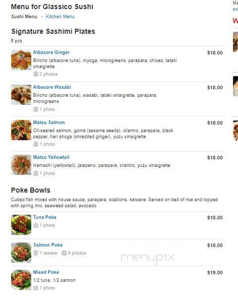 Glassico Sushi - Saint Robert, MO menu_pic