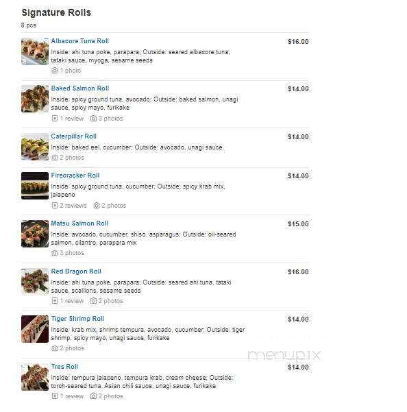 Glassico Sushi - Saint Robert, MO menu_pic