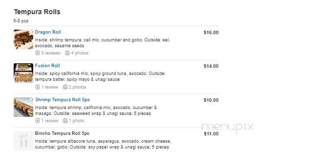 Glassico Sushi - Saint Robert, MO menu_pic