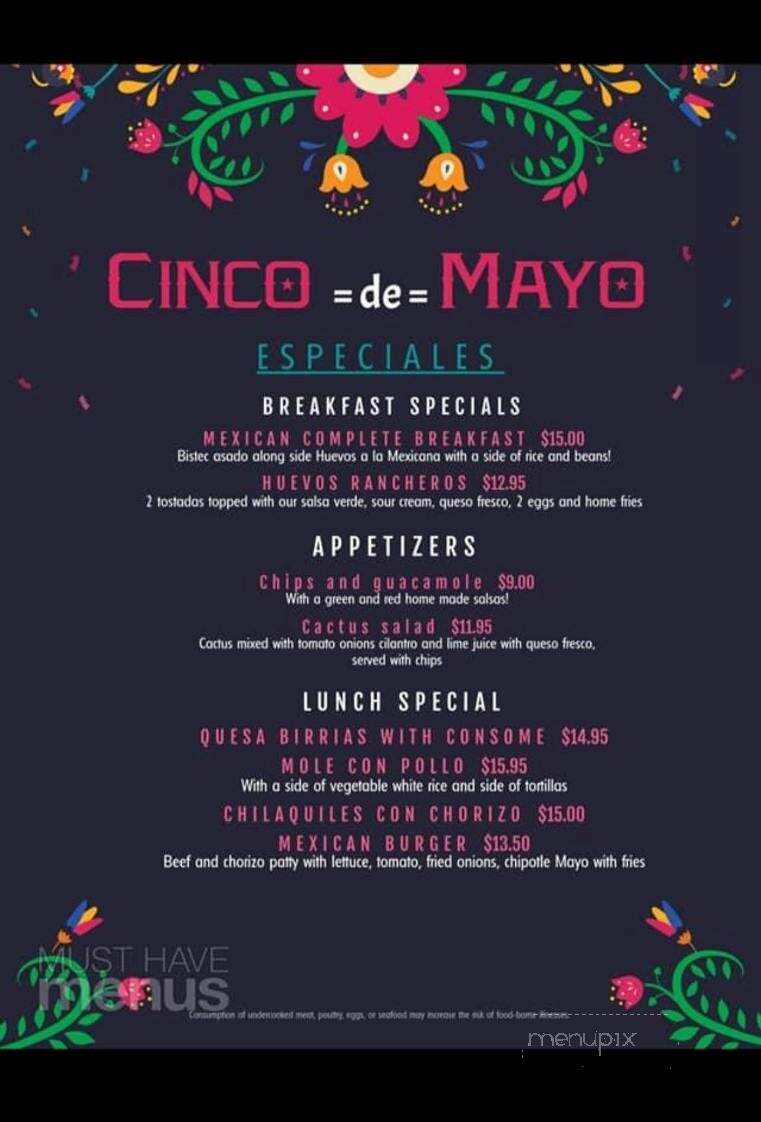 Mia's Cafe - Mays Landing, NJ menu_pic