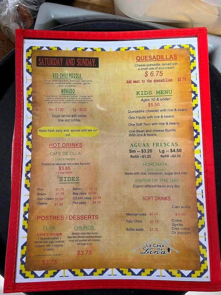 La Casa De Lina - Fort Worth, TX menu_pic