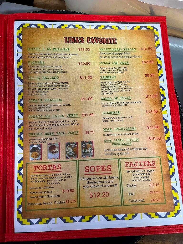 La Casa De Lina - Fort Worth, TX menu_pic