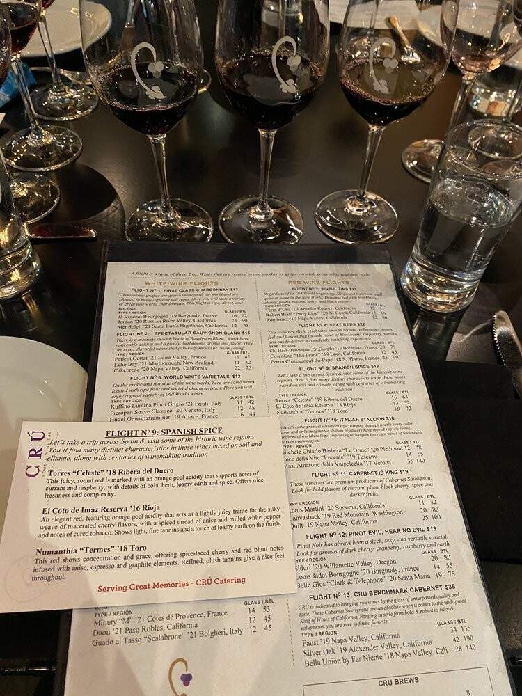 CRU Food and Wine Bar - Cary, NC menu_pic