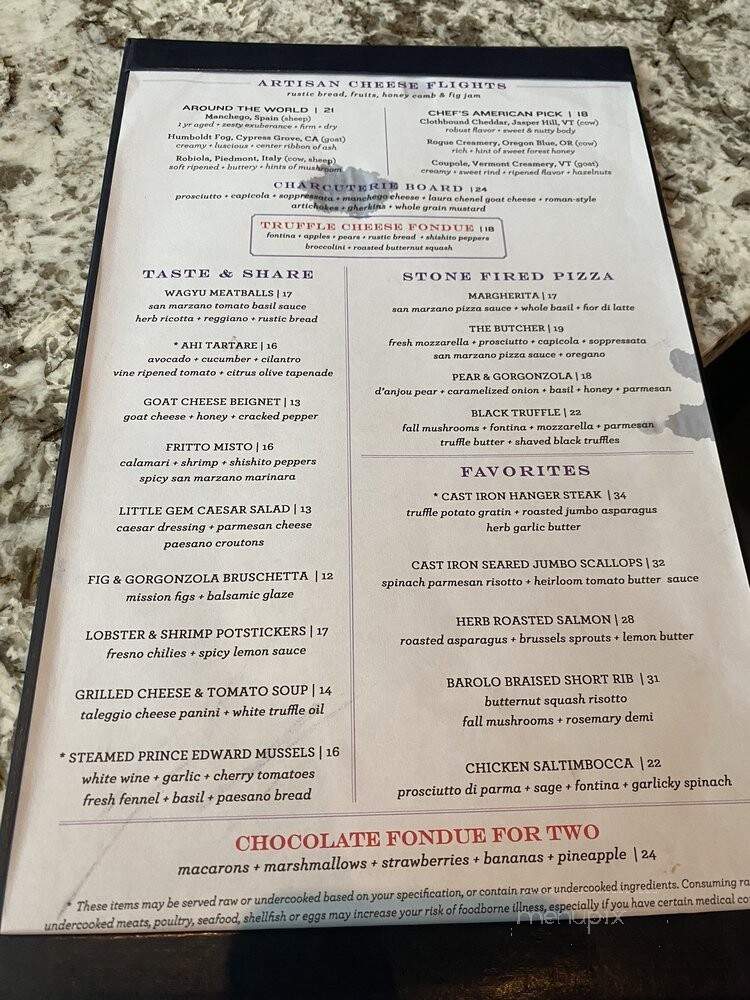 CRU Food and Wine Bar - Cary, NC menu_pic