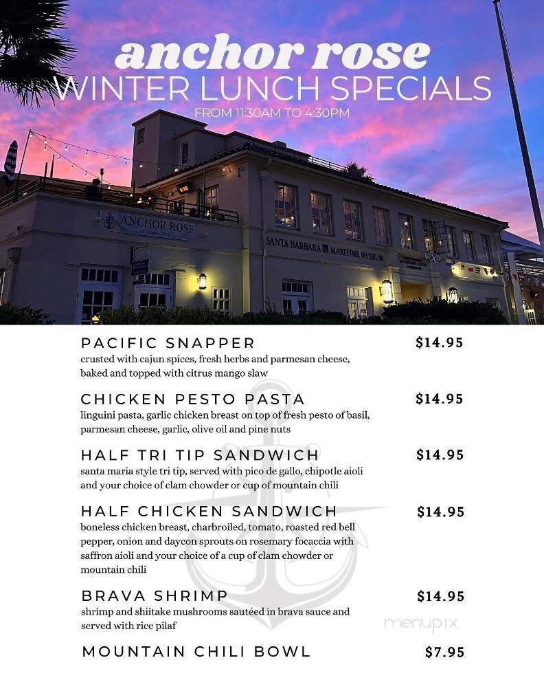 The Anchor Rose - Santa Barbara, CA menu_pic