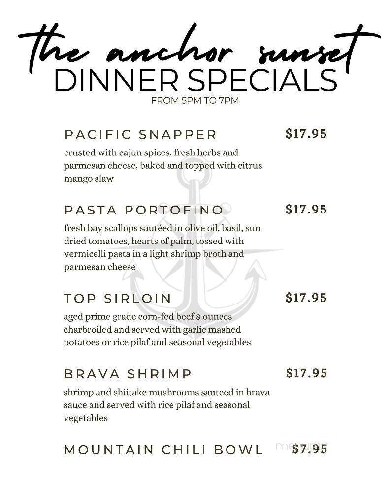 The Anchor Rose - Santa Barbara, CA menu_pic