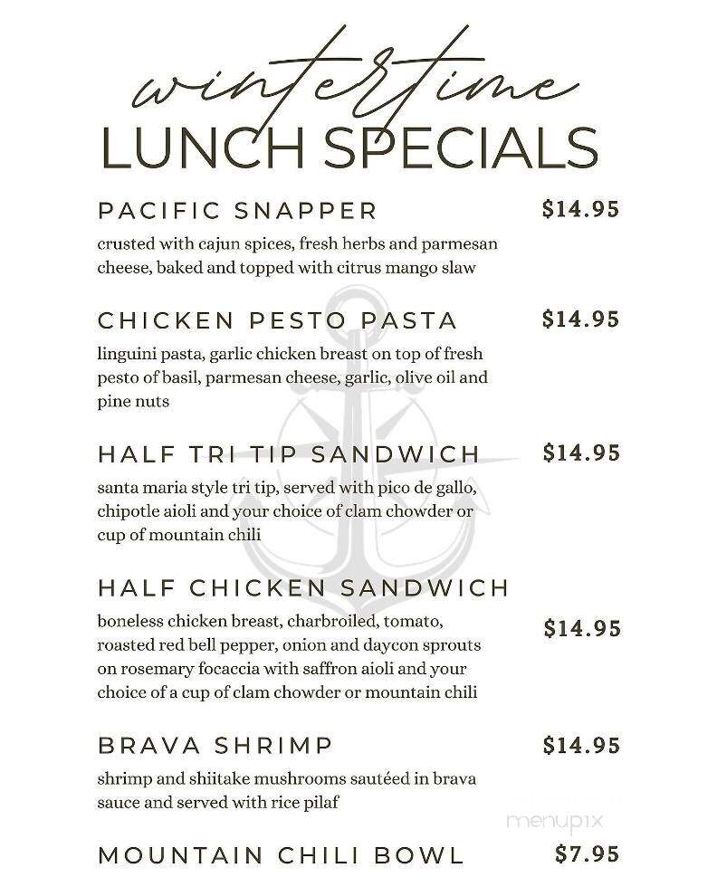 The Anchor Rose - Santa Barbara, CA menu_pic