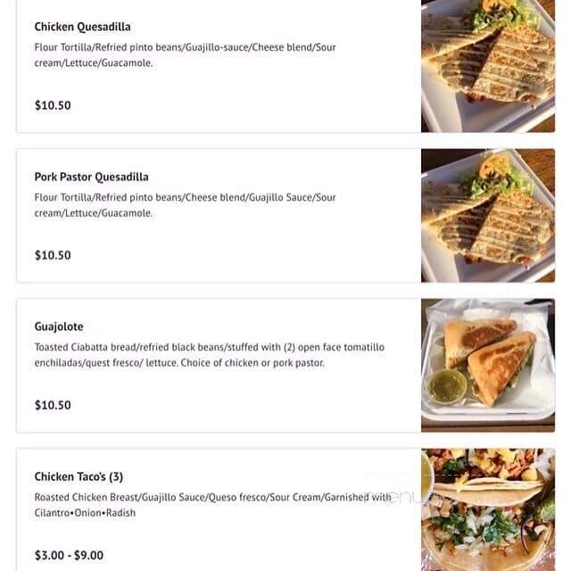 Cilantro & Perejil - Denver, CO menu_pic