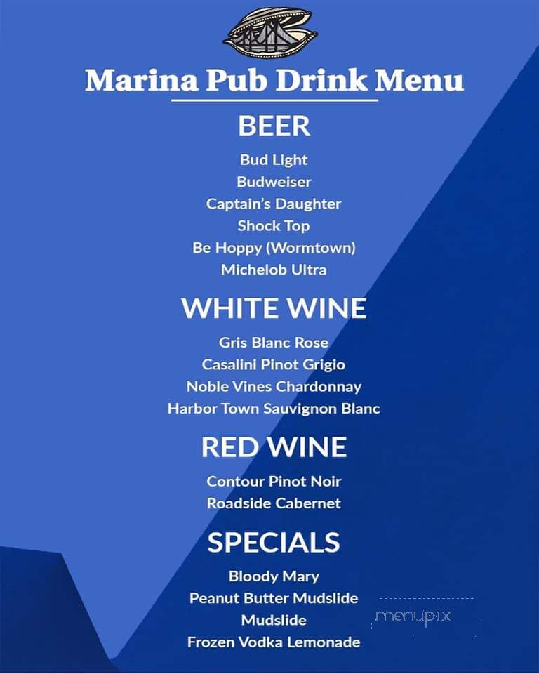 Marina Cafe and Pub - Newport, RI menu_pic