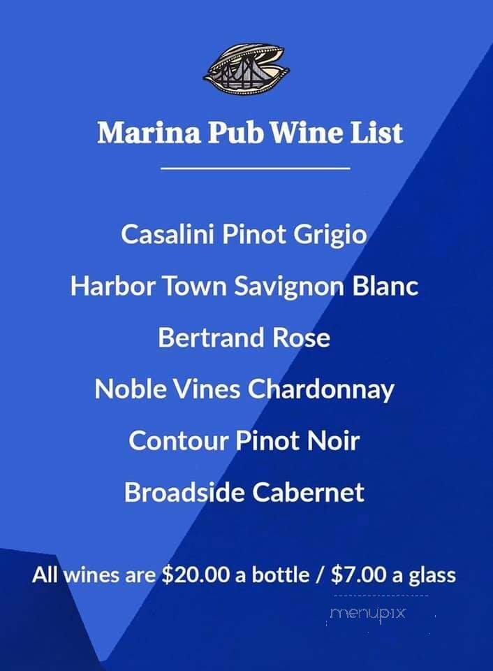 Marina Cafe and Pub - Newport, RI menu_pic