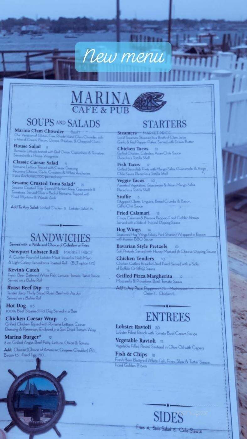 Marina Cafe and Pub - Newport, RI menu_pic