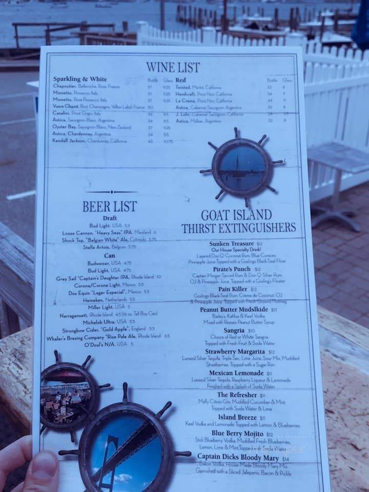 Marina Cafe and Pub - Newport, RI menu_pic