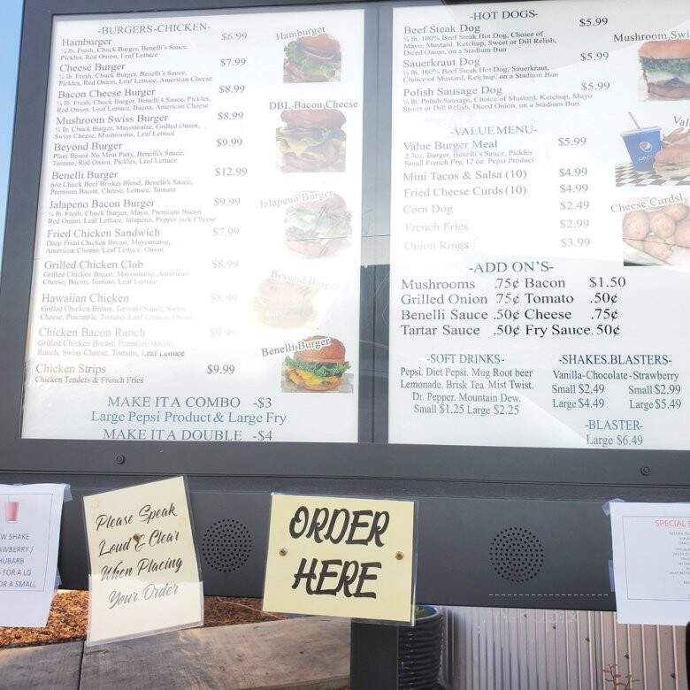 Benellis Burgers - Forks, WA menu_pic