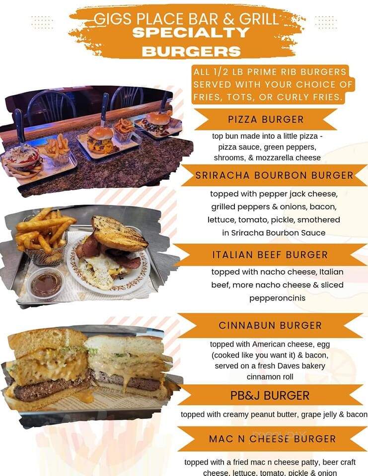 Gig's Place - Fairbury, IL menu_pic