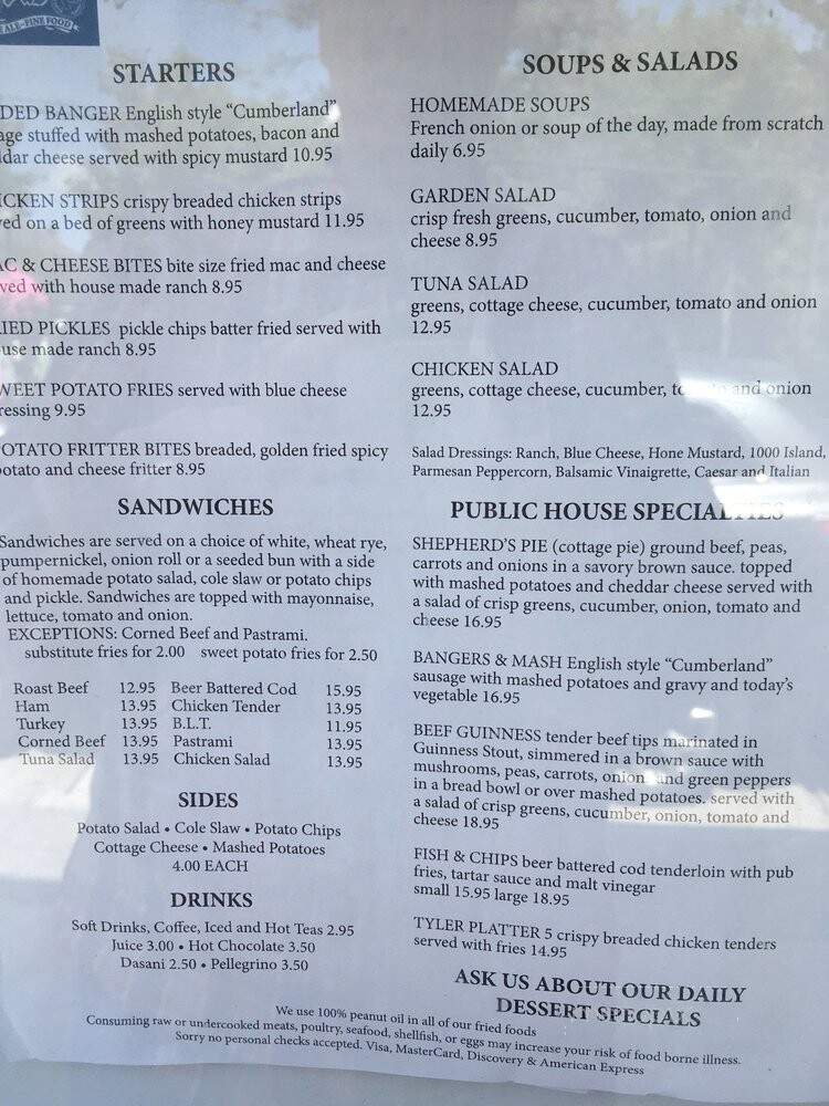 Six Pence Pub - Blowing Rock, NC menu_pic