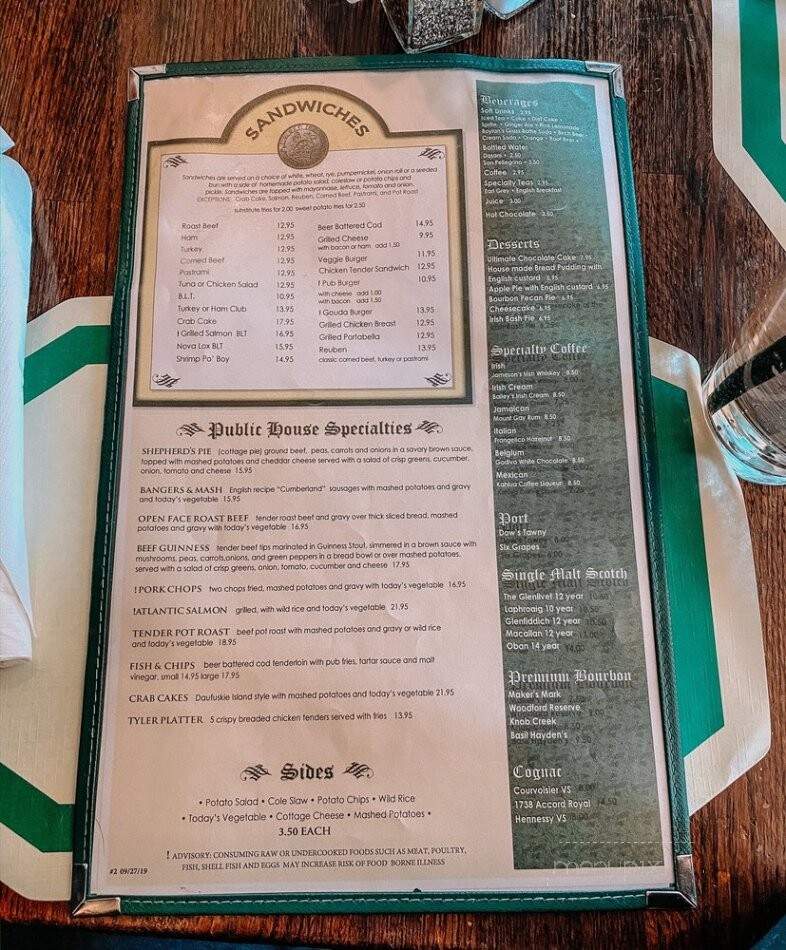 Six Pence Pub - Blowing Rock, NC menu_pic