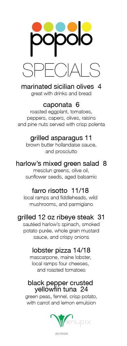 Popolo - Bellows Falls, VT menu_pic