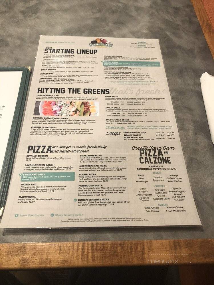 Home Plate - Taunton, MA menu_pic