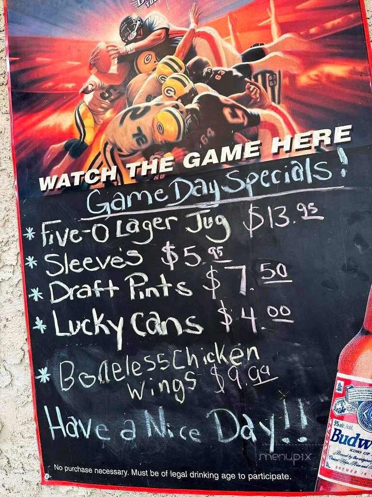 Five-O Bar & Grill - Beaumont, AB menu_pic