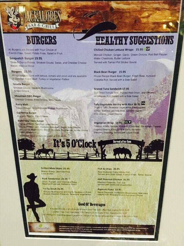 Jackalope's Bar and Grill - Fish Camp, CA menu_pic