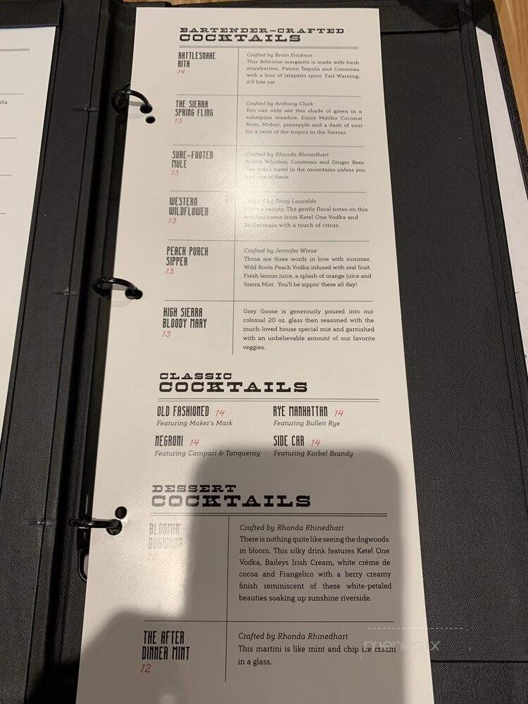 Jackalope's Bar and Grill - Fish Camp, CA menu_pic