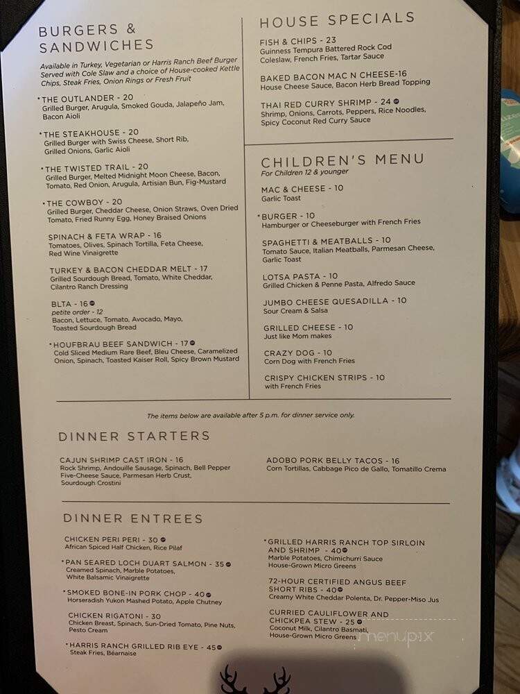 Jackalope's Bar and Grill - Fish Camp, CA menu_pic