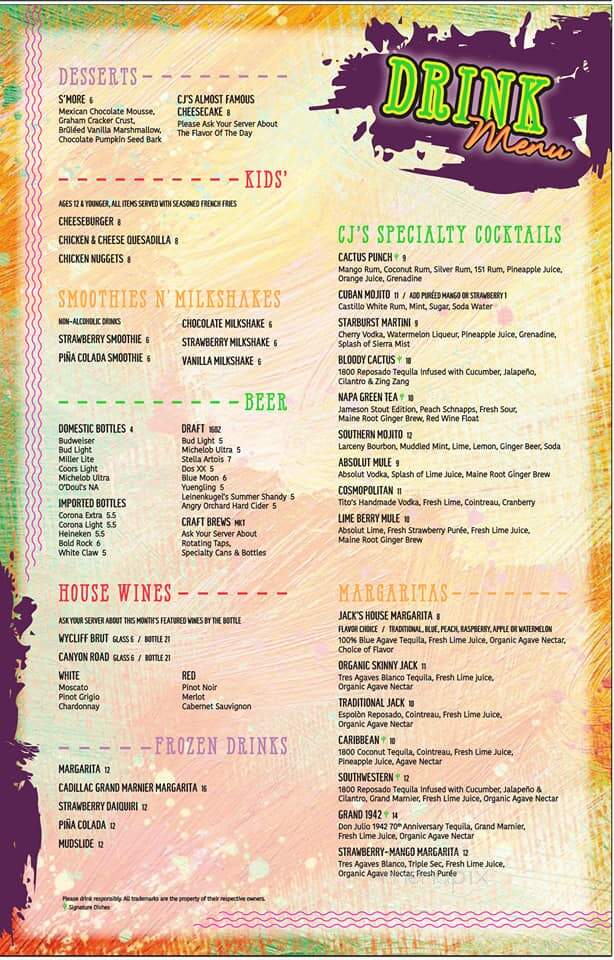 Cactus Jack's Southwest Grill - Virginia Beach, VA menu_pic