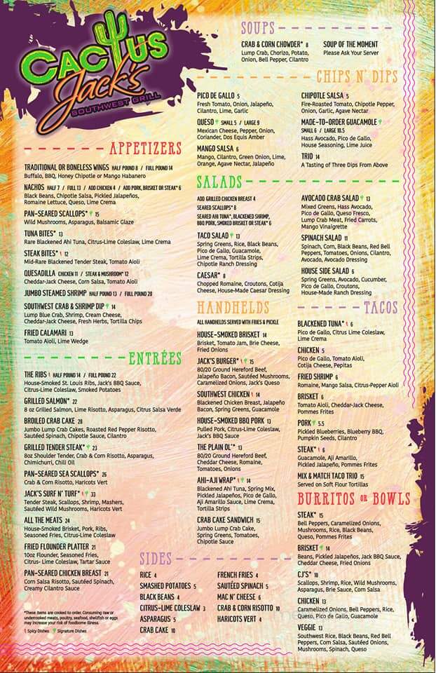 Cactus Jack's Southwest Grill - Virginia Beach, VA menu_pic