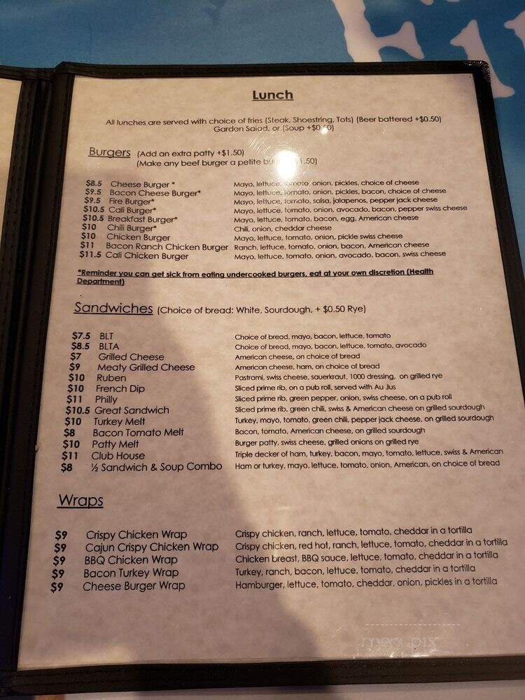 A J's Bar & Grill - Keizer, OR menu_pic