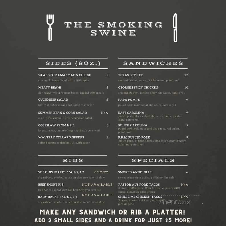 Smoking Swine - Baltimore, MD menu_pic