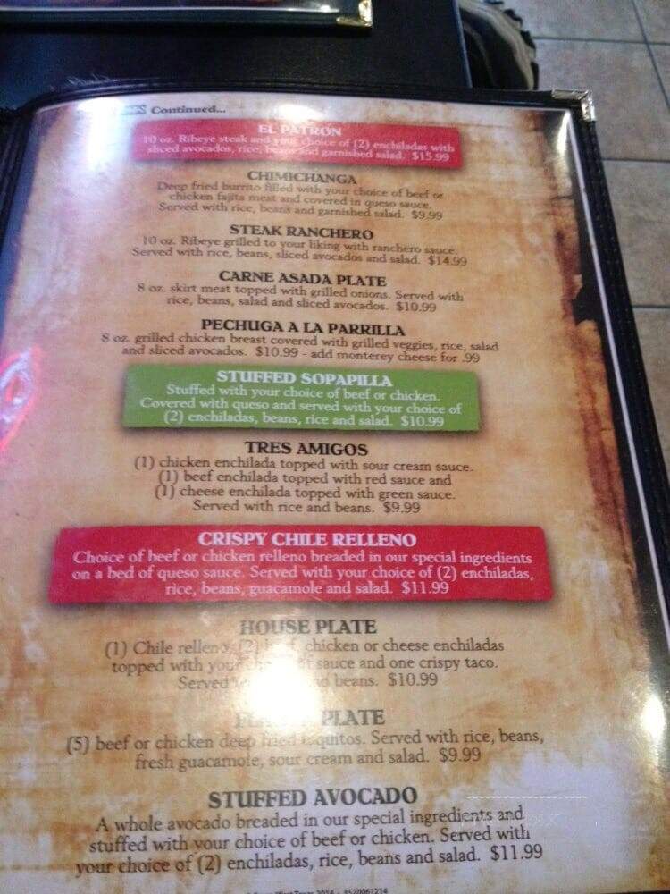 El Patron - Amarillo, TX menu_pic