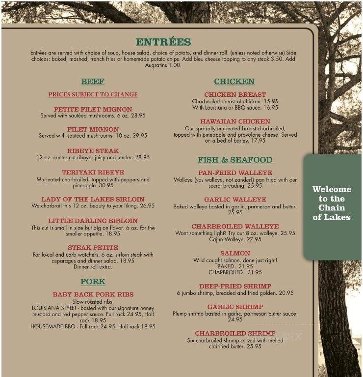 Interlachen Inn - Alexandria, MN menu_pic