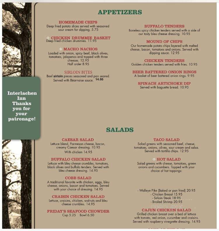 Interlachen Inn - Alexandria, MN menu_pic