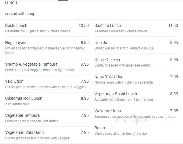 Osaka Japanese Restaurant - Rhinebeck, NY menu_pic