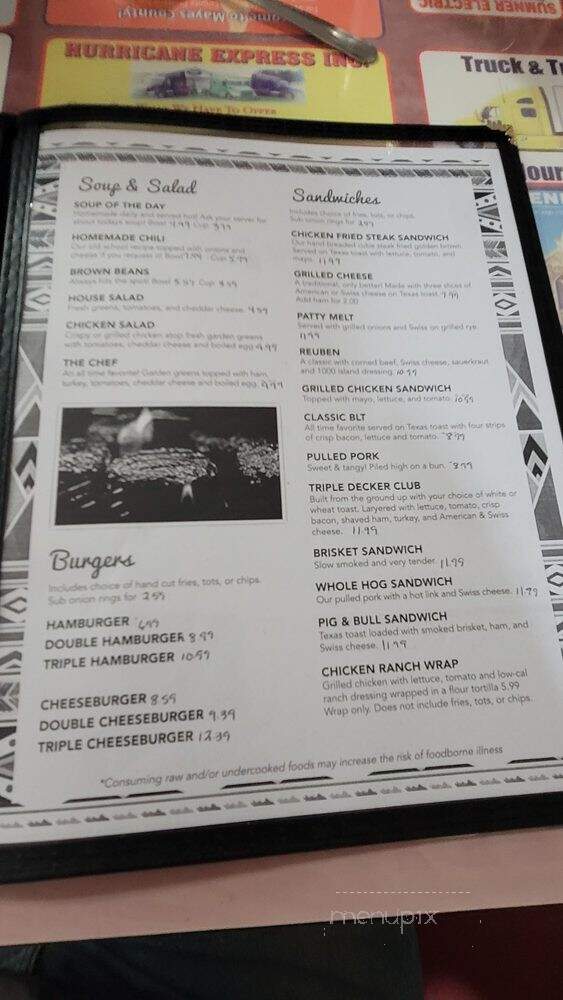 Cherokee Restaurant - Big Cabin, OK menu_pic