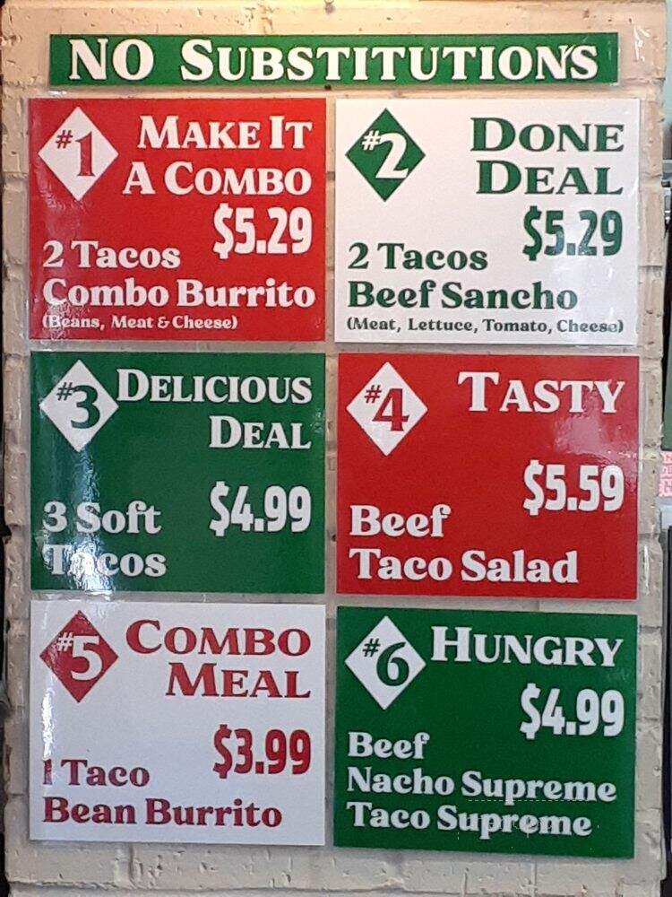 Taco Tico - Claremore, OK menu_pic